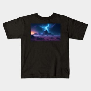 Dramatic Mountain Lights Landscape Kids T-Shirt